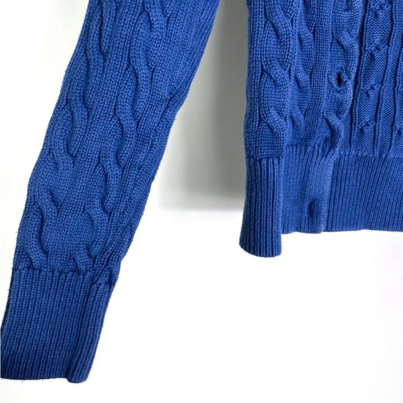 Polo by Ralph Lauren Cable Knit Long Sleeve Cardigan in Blue, Size Small - Picture 7 of 12